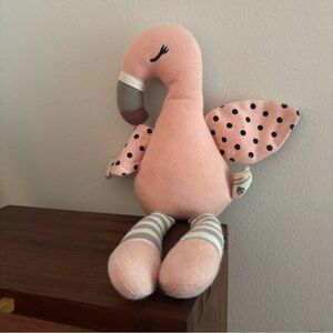 Franny Flamingo Plush Organic Farm Buddies By Apple Park Toy 14 Inches Lovey Kid